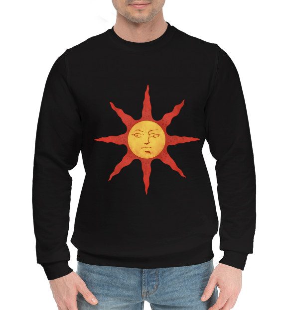 Мужской хлопковый свитшот с изображением Dark Souls цвета Черный