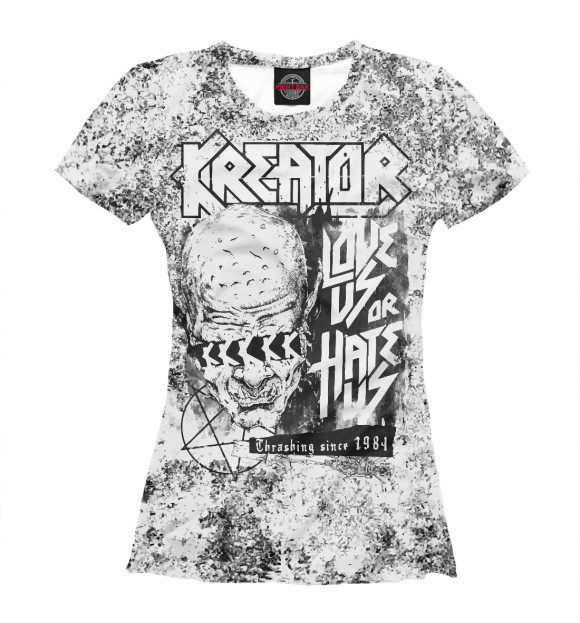 Женская футболка с изображением Kreator цвета Белый
