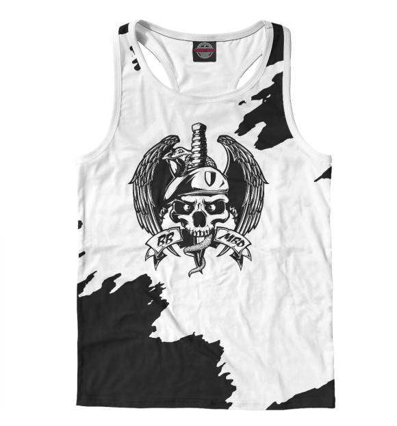 Мужская майка-борцовка с изображением Внутренние войска цвета Белый