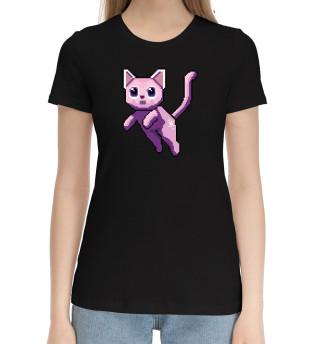 Хлопковая футболка для девочек Волшебный кот