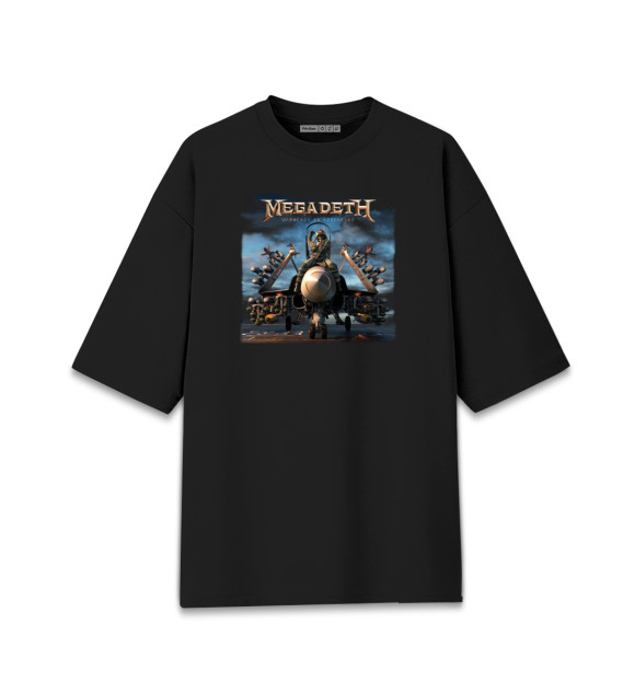 Мужская футболка оверсайз с изображением Megadeth цвета Черный