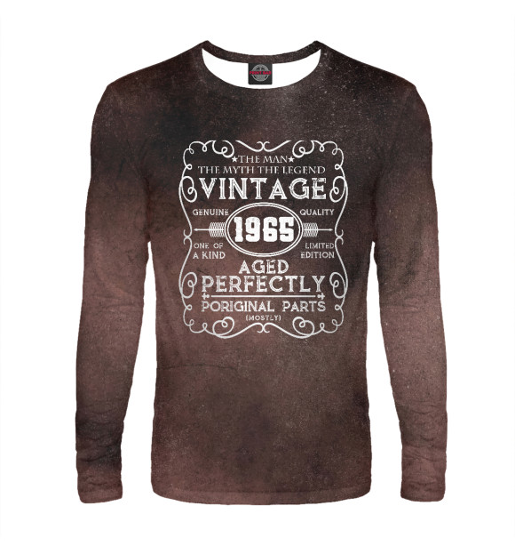 Мужской лонгслив с изображением Vintage 1965 цвета Белый