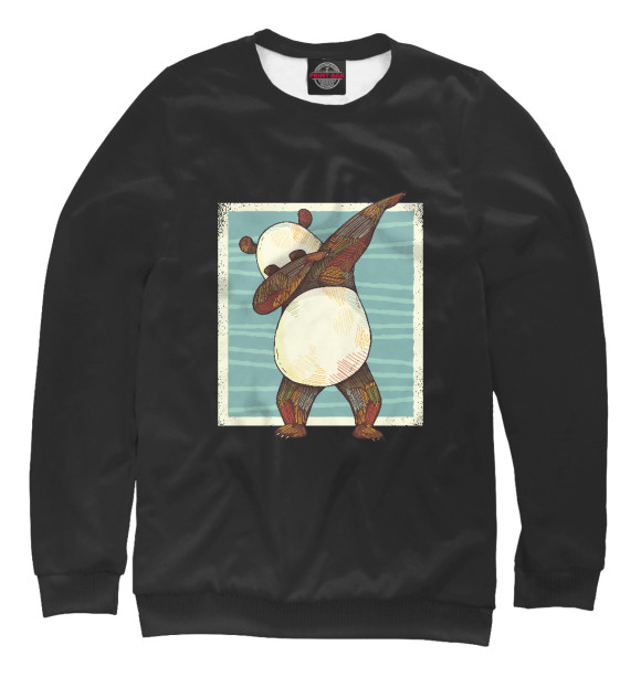 Свитшот для девочек с изображением Dabbing panda цвета Белый