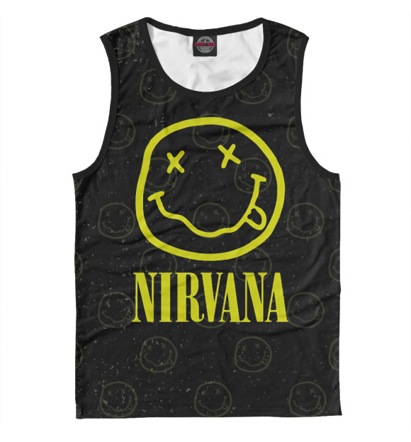 Мужская майка с притом Nirvana цвета Белый Мужская майка с изображением Nirvana цвета Белый