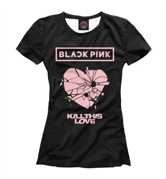 Женская футболка с изображением BLACKPINK цвета Белый