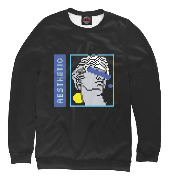 Свитшот для мальчиков с изображением Aesthetic David pixel цвета Белый