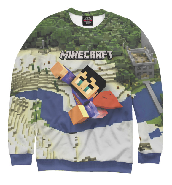 Свитшот для девочек с изображением Minecraft цвета Белый