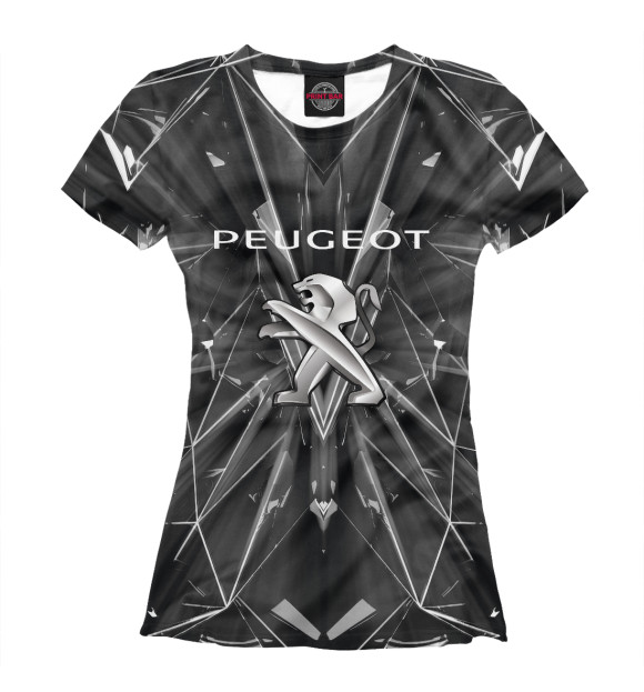 Футболка для девочек с изображением Peugeot цвета Белый