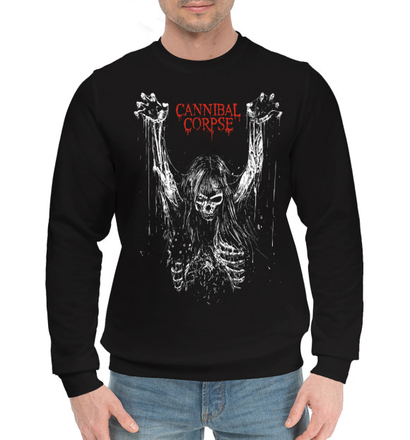 Мужской хлопковый свитшот с изображением Cannibal Corpse цвета Черный