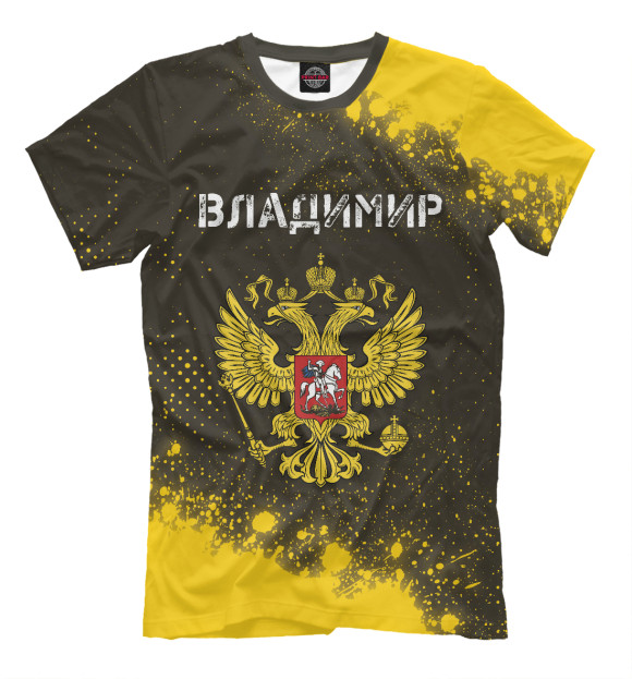 Мужская футболка с изображением Владимир - Россия цвета Белый
