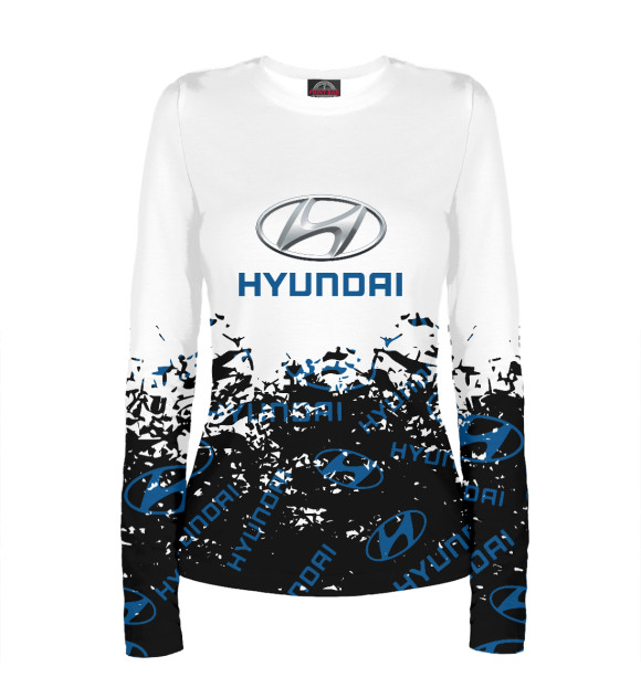 Женский лонгслив с изображением Hyundai цвета Белый