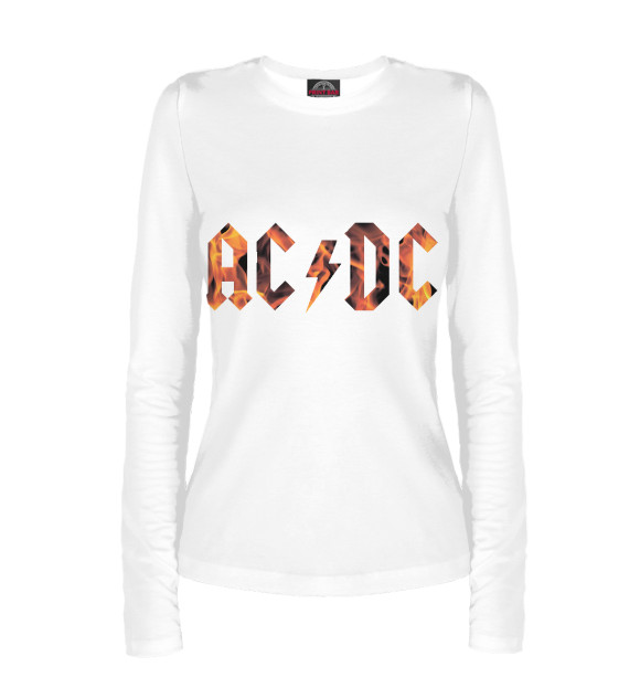 Женский лонгслив с изображением AC/DC цвета Белый
