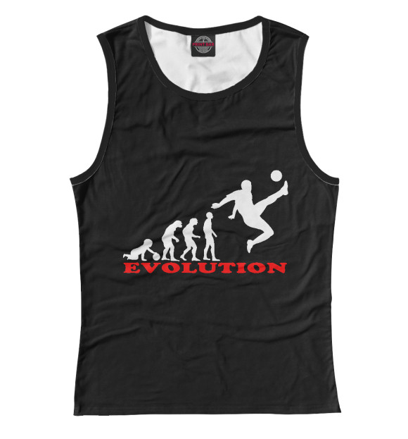 Майка для девочки с изображением Футбольная эволюция цвета Белый