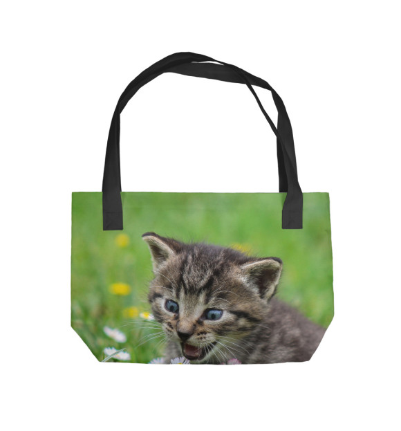 Пляжная сумка с изображением Cat цвета 