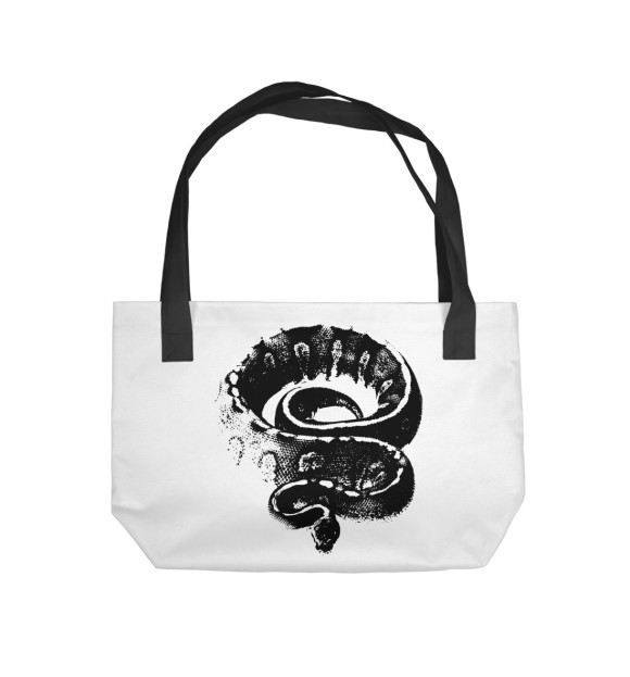 Пляжная сумка с изображением змея цвета 