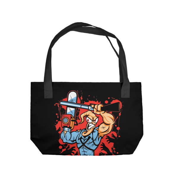 Пляжная сумка с изображением Earthworm Jim цвета 