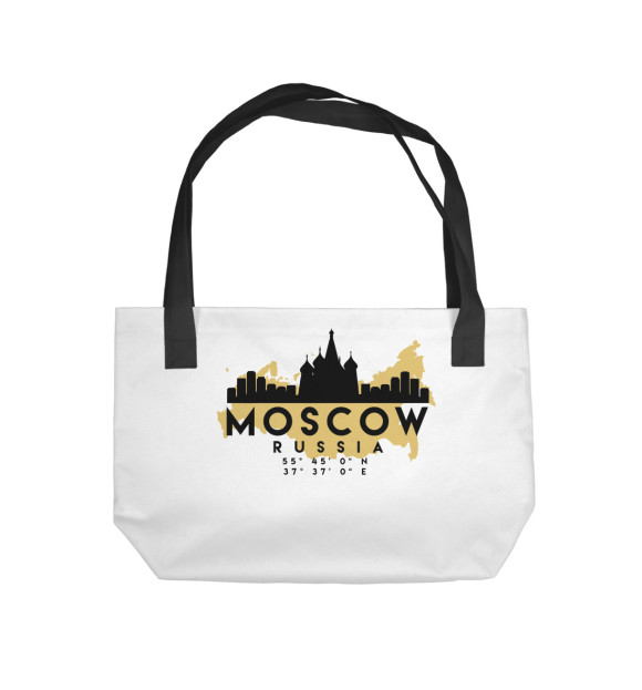 Пляжная сумка с изображением Москва (Россия) цвета 