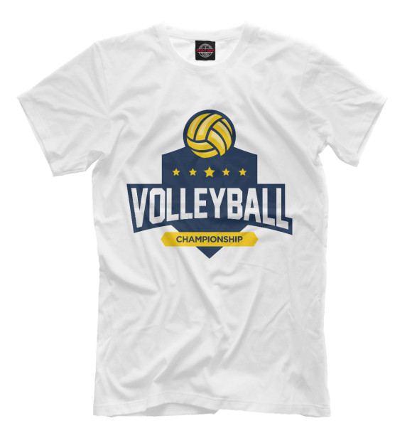 Мужская футболка с изображением Волейбол цвета Молочно-белый