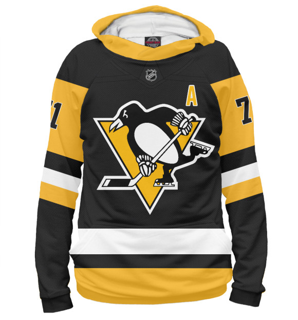 Худи для девочки с изображением Малкин Форма Pittsburgh Penguins 2018 цвета Белый