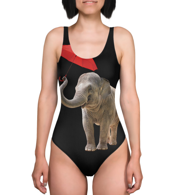 Купальник-боди с изображением Слон с зонтом цвета 