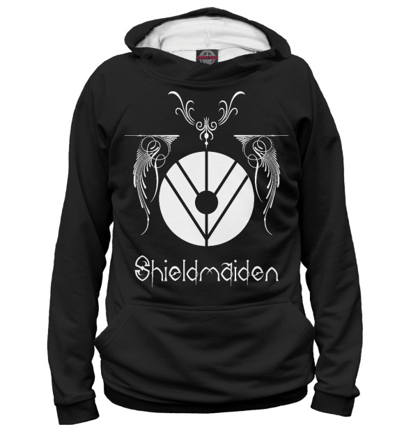 Мужское худи с изображением Shieldmaiden цвета Белый