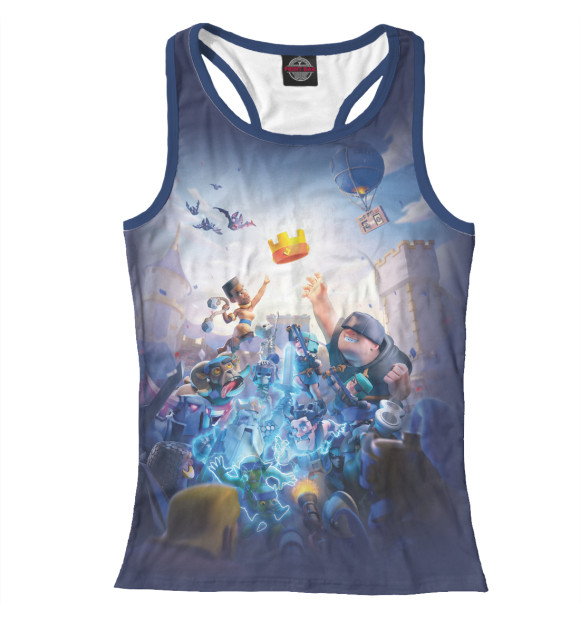 Женская майка-борцовка с притом Clash Royale цвета Белый Женская майка-борцовка с изображением Clash Royale цвета Белый