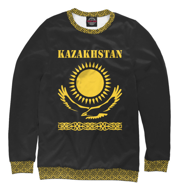 Свитшот для девочек с изображением Казахстан цвета Белый
