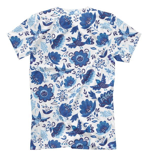 Футболка для мальчиков с изображением Гжель цвета Белый