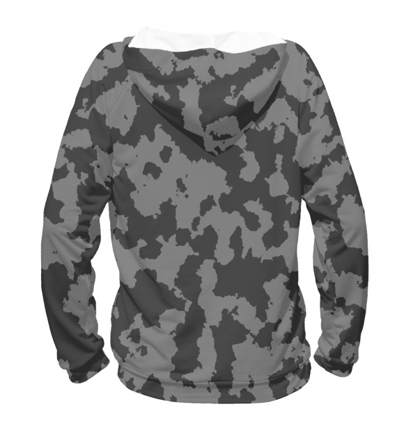 Мужское худи с изображением Серый Камуфляж цвета Белый