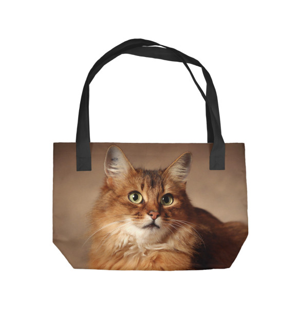 Пляжная сумка с изображением Рыжий кот цвета 