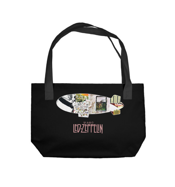 Пляжная сумка с притом Led Zeppelin цвета  Пляжная сумка с изображением Led Zeppelin цвета