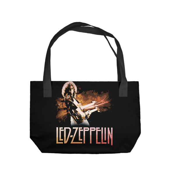 Пляжная сумка с притом Led Zeppelin цвета  Пляжная сумка с изображением Led Zeppelin цвета