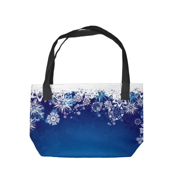 Пляжная сумка с изображением снежинки цвета 