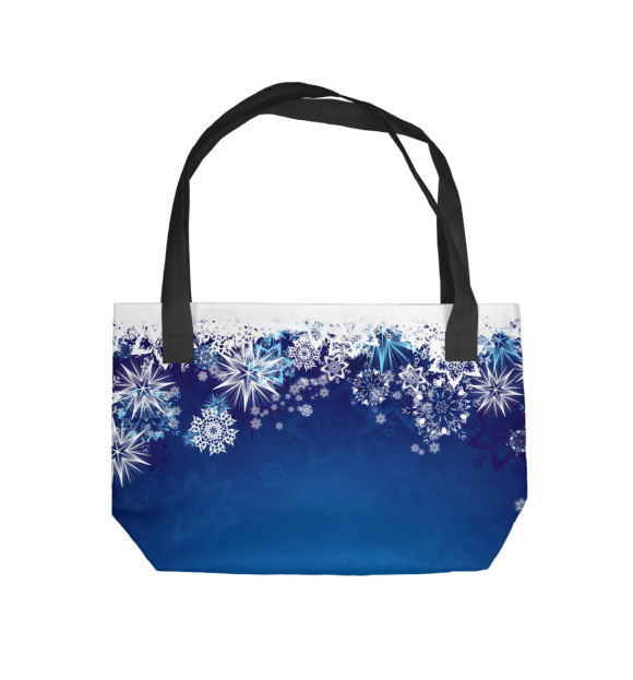Пляжная сумка с изображением снежинки цвета 