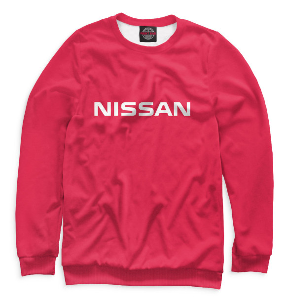 Женский свитшот с изображением Nissan цвета Белый