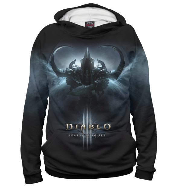 Мужское худи с изображением Diablo III цвета Белый