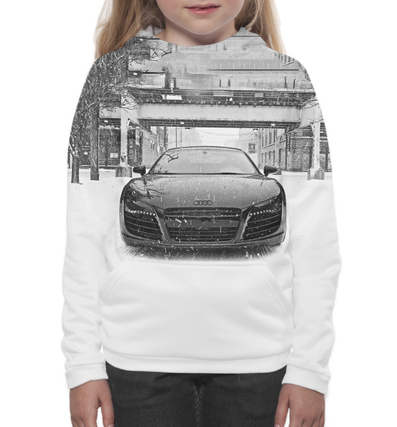 Худи для девочки с изображением Audi цвета Белый