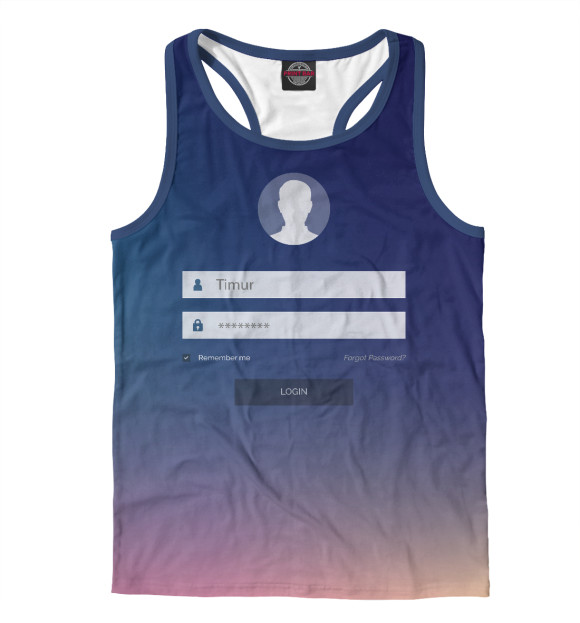 Мужская майка-борцовка с изображением Тимур цвета Белый