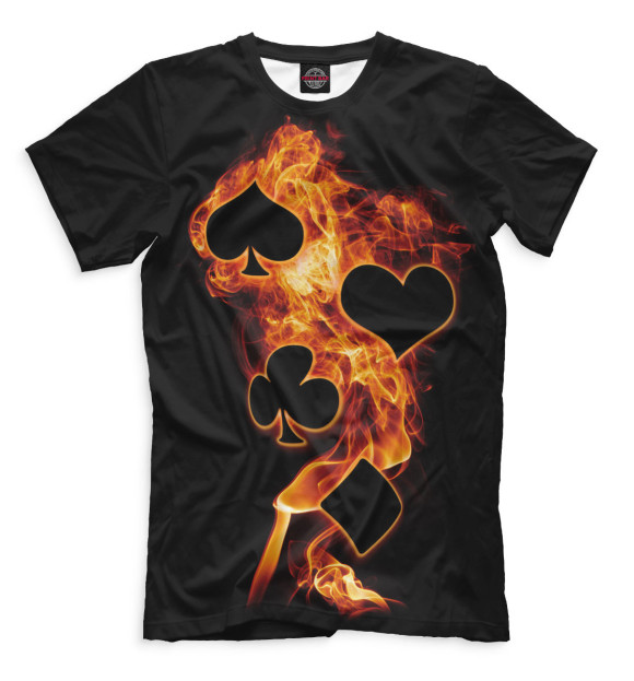 Мужская футболка с изображением Покер цвета Черный
