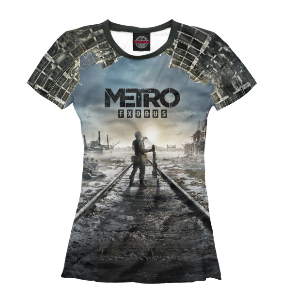 Футболка для девочек с изображением Metro Exodus цвета Белый