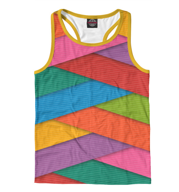 Мужская майка-борцовка с изображением Радуга цвета Белый