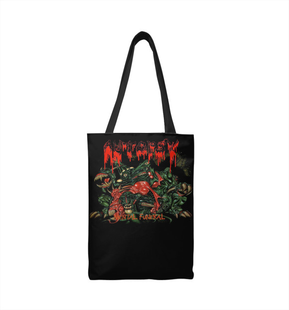 Сумка-шоппер с изображением Autopsy death metal band цвета 