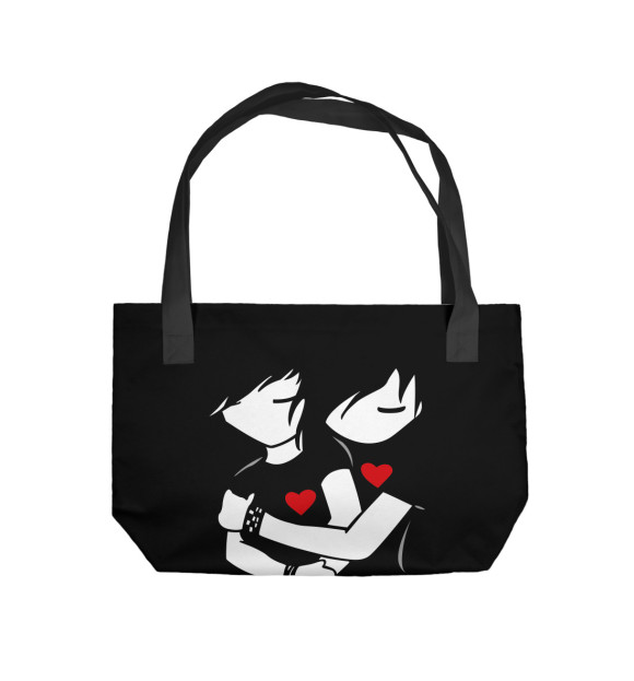 Пляжная сумка с изображением Эмо любовь цвета 