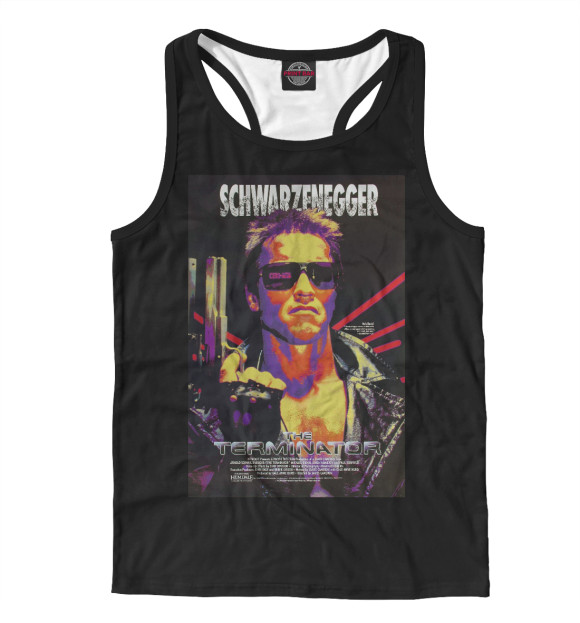 Мужская майка-борцовка с изображением Постер Т1 цвета Белый