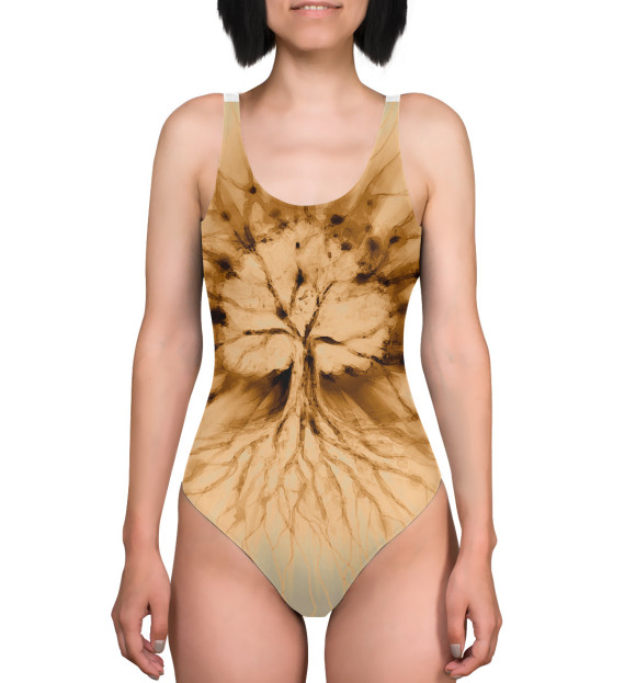 Купальник-боди с изображением Дерево энергии цвета 