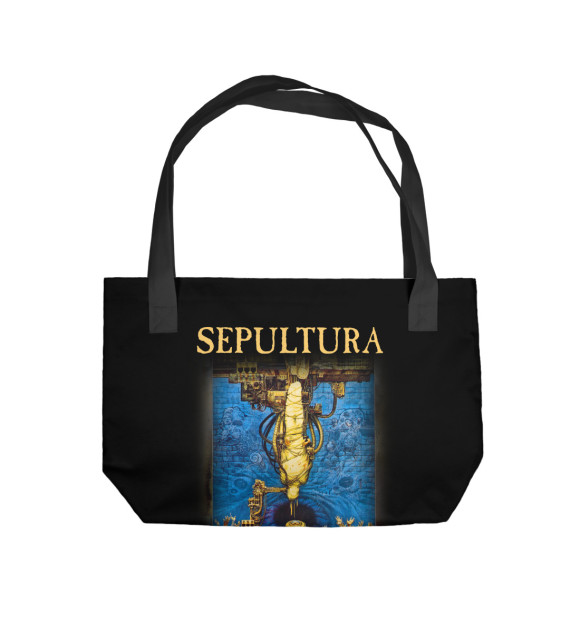 Пляжная сумка с изображением Sepultura цвета 