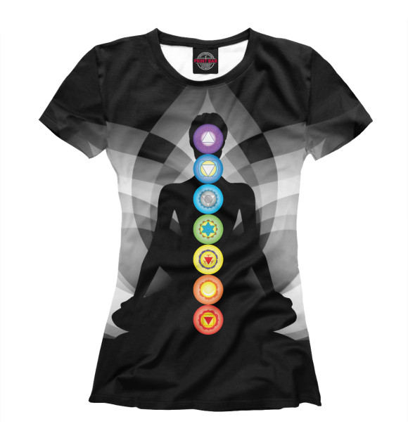 Футболка для девочек с изображением Йога, мандала цвета Белый