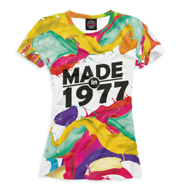 Женская футболка с изображением Made in 1977 цвета Белый