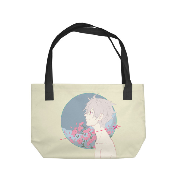 Пляжная сумка с изображением kaworu nagisa цвета 
