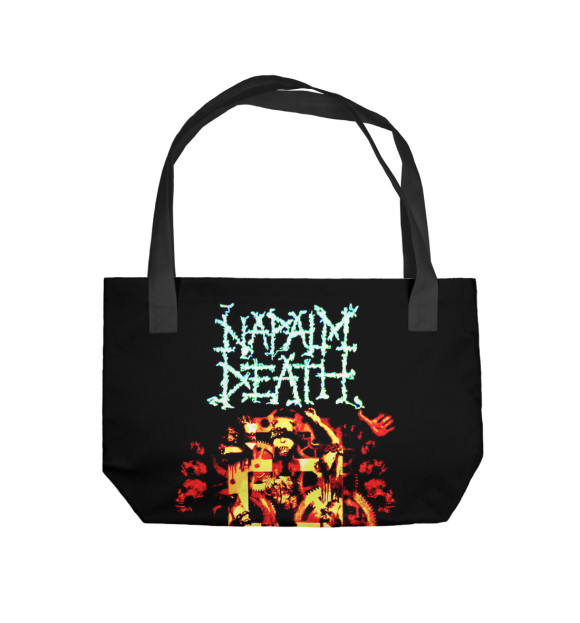 Пляжная сумка с изображением Napalm Death цвета 
